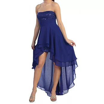 【摩達客】美國進口Landmark露肩高低燕尾浪漫紗裙擺派對小禮服/洋裝(含禮盒/附絲巾)L