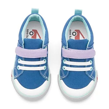 Sneakers帆布鞋-瑪莉珍帆布鞋-丹寧方塊7藍
