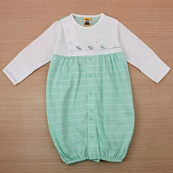 【愛的世界】圓領橫紋純棉兩用嬰衣-台灣製-3M白色