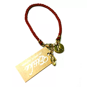 Ettika Initial Leather Bracelet 幸運編織手環 紅皮革字母R