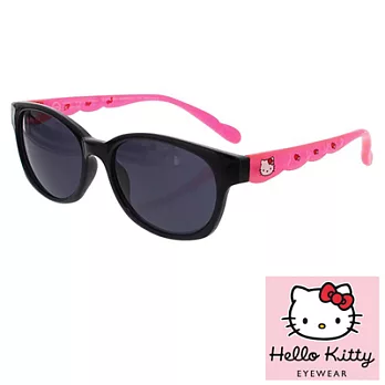 Hello Kitty 兒童太陽眼鏡-魔法變色系列復古方,附 Kitty眼鏡盒黑/桃紅