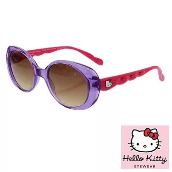 Hello Kitty 兒童太陽眼鏡-魔法變色系列復古圓,附Kitty眼鏡盒紫/紅