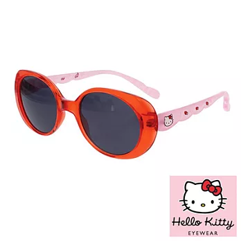 Hello Kitty 兒童太陽眼鏡-魔法變色系列復古圓,附Kitty眼鏡盒透光紅/粉