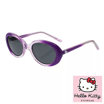 Hello Kitty 兒童太陽眼鏡-閃亮酷炫款圓,附Kitty眼鏡盒紫色
