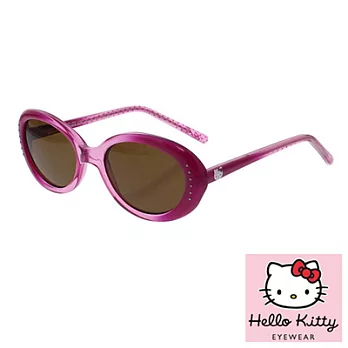 Hello Kitty 兒童太陽眼鏡-閃亮酷炫款圓,附Kitty眼鏡盒玫瑰紅
