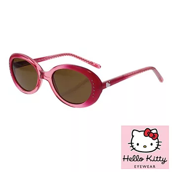 Hello Kitty 兒童太陽眼鏡-閃亮酷炫款圓,附Kitty眼鏡盒紅色