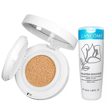 LANCOME 蘭蔻 激光煥白氣墊粉餅(14g)+盒送清柔卸妝乳(50ml)#O-01