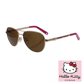 Hello Kitty 兒童太陽眼鏡-復古雷朋飛行員款,附Kitty眼鏡盒金色