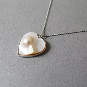 南風工作室 F06 愛心珠母貝純銀墜鍊