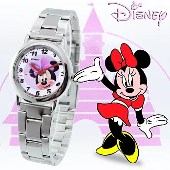 Disney經典可愛卡通人物鐵帶錶/兒童錶(米妮)