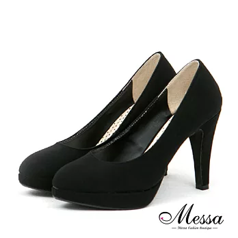 【Messa米莎專櫃女鞋】MIT 優雅女伶內真皮質感高跟包鞋-兩色35黑色