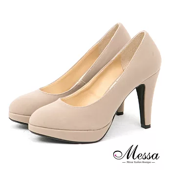 【Messa米莎專櫃女鞋】MIT 優雅女伶內真皮質感高跟包鞋-兩色35杏色