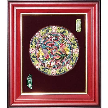 鹿港窯-交趾陶開運裝飾壁飾-金玉滿堂(圓形)