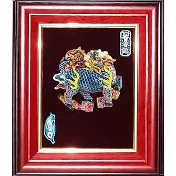 鹿港窯-交趾陶裝飾壁畫-四寶麒麟(S)