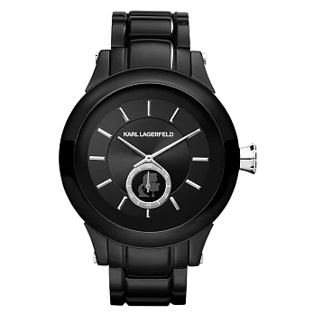 KARL LAGERFELD CHAIN系列鎖定目光時尚設計腕錶-黑
