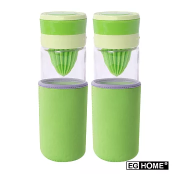 【EG Home 宜居家】多功能玻璃榨汁/泡茶/磨汁杯(500ml)(超值二入)