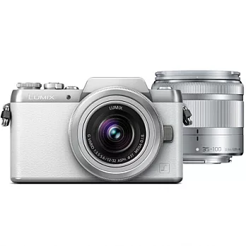 (平輸中文)Panasonic GF7 12-32mm+35-100mm 變焦雙鏡組-送專用電池+相機包/白色