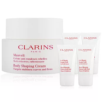 CLARINS 克蘭詩 纖勻美體霜(200ml)+牛奶果美胸精華(15ml)X4入