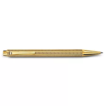 CARAN d’ACHE 艾可朵V型麥紋原子筆(鍍金GLIT)