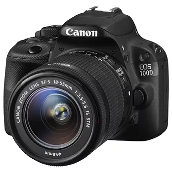 (公司貨)Canon 100D+18-55mm STM 變焦鏡組-送32GC10高速卡~5/31止+專用電池x2+相機包..共6好禮/黑色
