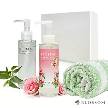 【BLOSSOM】植萃淨白保濕煥采深層潔顏油禮盒組玫瑰