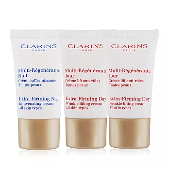 CLARINS 克蘭詩 煥顏緊緻日霜(15MLx2)+晚霜(15ML)