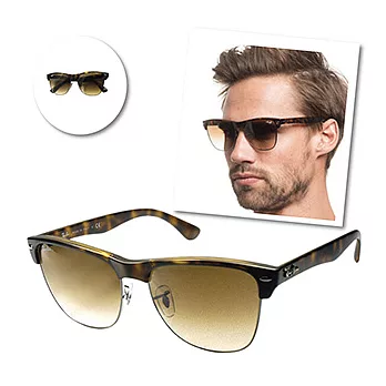 【Ray Ban 雷朋】Clubmaster Oversized_眉框太陽眼鏡(4175-878/51)