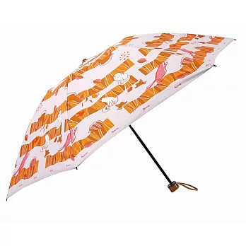 【UH】AURORA - 可愛畫風折傘 - 橘色