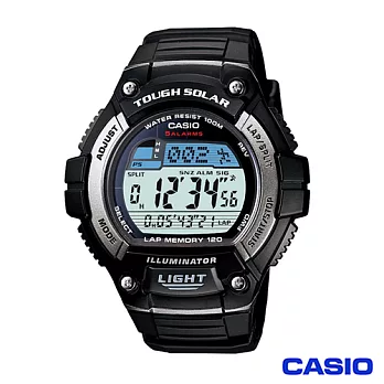 CASIO 卡西歐 日系光動能多時區運動電子錶-黑 W-S220-1A