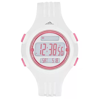 adidas 勁戰狙擊大面板電子腕錶-白x粉紅