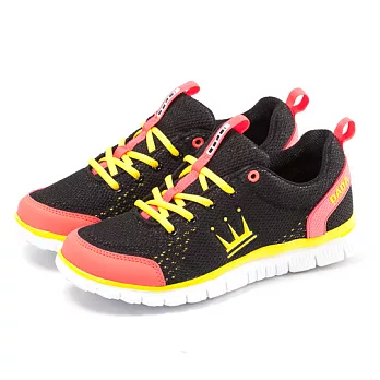 【DADA】CFS透氣網布高彩螢光慢跑鞋-女(曖昧黑-1151589006)7曖昧黑