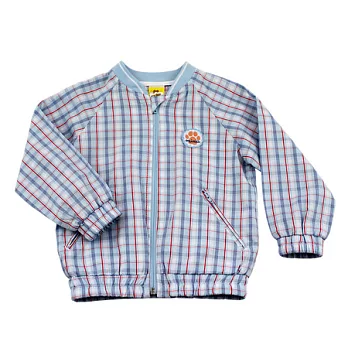 【愛的世界】純棉格紋長袖薄外套-台灣製-115淺藍色