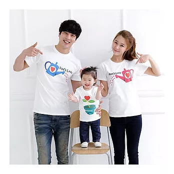 [親子裝]小花成長短袖全家親子裝情侶裝(寶貝)110白