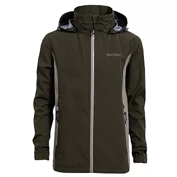 【hilltop山頂鳥】男款GoreTex 抗UV單件式防水外套H22MS2-M煙綠/卡其