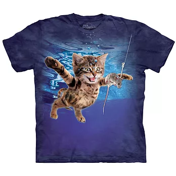 【摩達客】美國進口The Mountain 水中貓抓老鼠 純棉環保短袖T恤[現貨+預購]S大人版