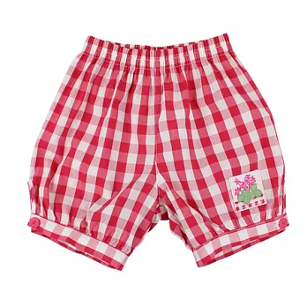 【愛的世界】格紋鬆緊帶純棉短褲-台灣製-125紅色