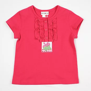 【愛的世界】彈性圓領短袖T恤-台灣製-135玫紅色