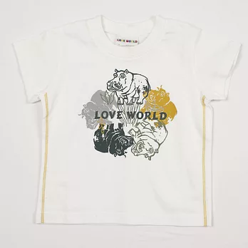 【愛的世界】純棉圓領河馬圖案短袖T恤-台灣製-80白色
