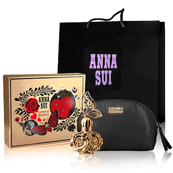 【ANNA SUI 安娜蘇】波希女神彩漾禮盒(淡香水30ml+同款化妝包+精緻沐浴球+紙袋)