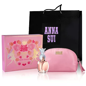 【ANNA SUI 安娜蘇】漫舞精靈彩漾禮盒(淡香水30ml+同款化妝包+精緻沐浴球+紙袋)