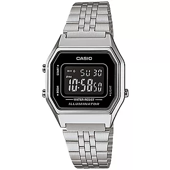 CASIO復古經典電子腕錶-黑X銀