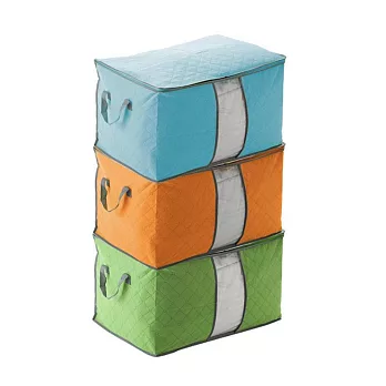 【樸生活】彩色竹炭環保棉被收納袋x2入組(橙/綠/藍)橘色