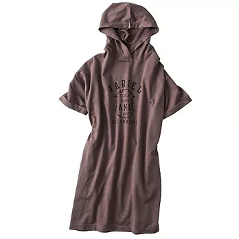 15夏預購【cecile】舒適連帽長版短袖上衣M咖啡色