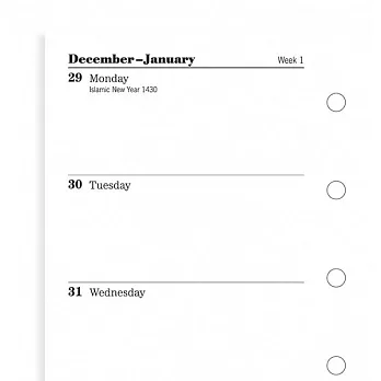 filofax 2015年時效內頁一周兩頁計劃表 (迷你)