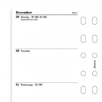 filofax 2015年時效內頁一周兩頁計劃表 (口袋型)-小