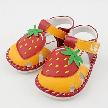 【愛的世界】LW草莓園寶寶鞋/學步鞋-台灣製-13鉻黃色