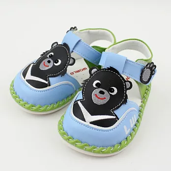 【愛的世界】LW黑熊寶寶鞋/學步鞋-台灣製-13淺藍色