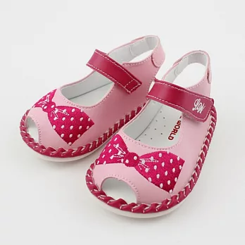 【愛的世界】LW蝴蝶結寶寶鞋/學步鞋-台灣製-13粉紅色