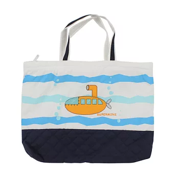 【愛的世界】多功能插畫風黃色潛水艇手提包-台灣製-白色