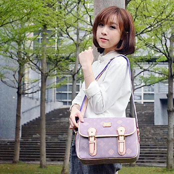 LUMAN.LISHA 露蔓麗莎 英式女王清甜優雅經典側背包-723(紫灰)